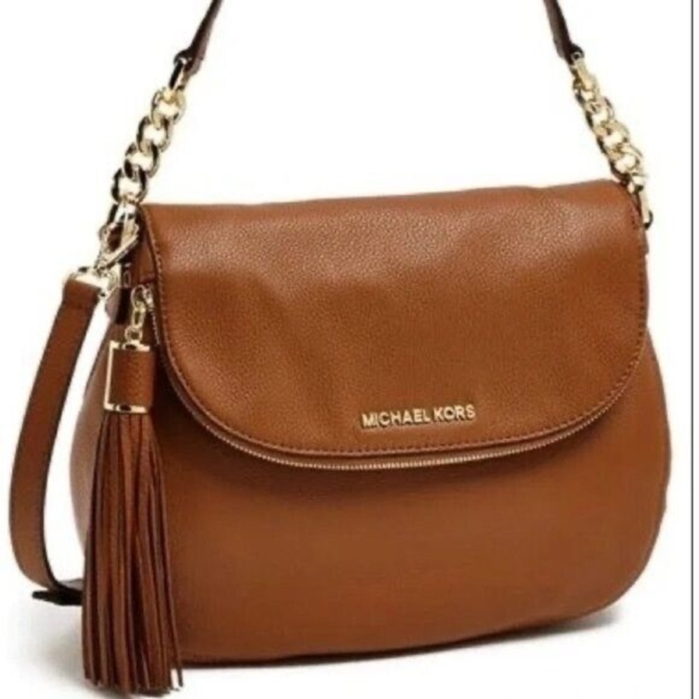 MICHAEL Michael Kors Acorn Bedford Tassel Crossbody Shoulder Leather Bag